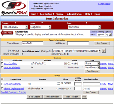SportsStandings.com Administration - Facilities